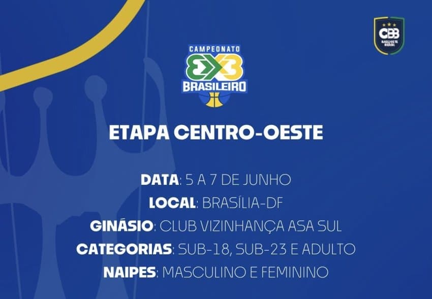 Brasileirão 3x3 2026 começa em Brasília com etapa Centro-Oeste