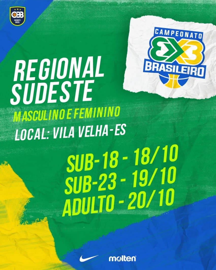 Vila Velha recebe a Etapa Sudeste do Brasileirão 3x3, no Espírito Santo