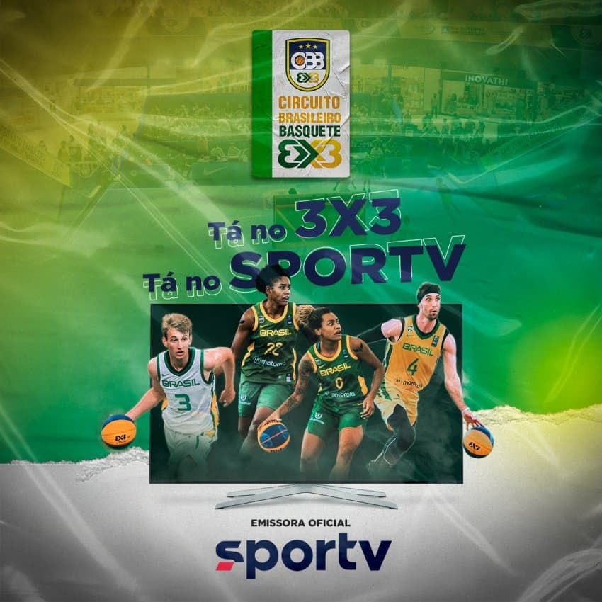 Circuito Brasileiro de Basquete 3x3 fecha acordo e terá transmissão do SporTV, do Grupo Globo