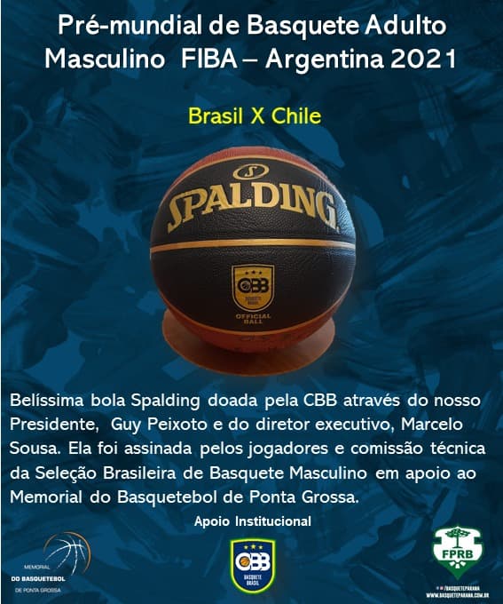 CBB doa bola autografada para o Memorial do Basquetebol de Ponta Grossa
