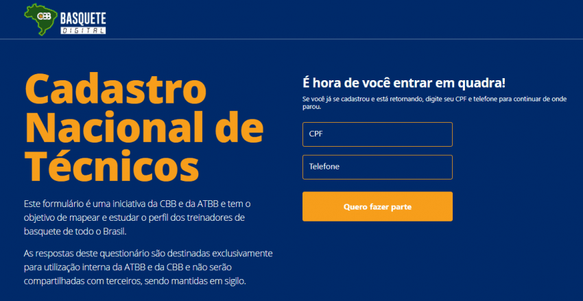 CBB e ATBB lançam o Cadastro Nacional de Treinadores. Faça sua inscrição!