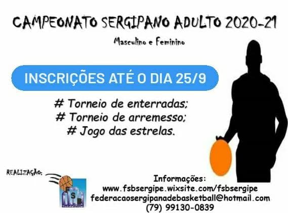 Federação Sergipana abre inscrição para o Campeonato Sergipano Adulto masculino e feminino