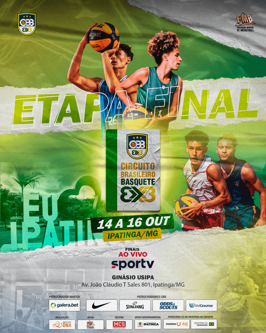 Ipatinga recebe a Etapa Final do Circuito Brasileiro de Basquete 3x3 em evento histórico no interior de Minas
