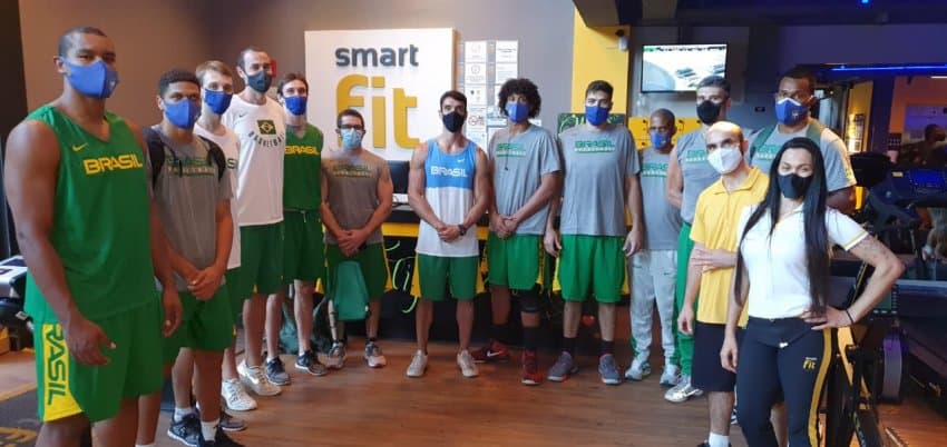 Seleção Brasileira masculina de 3x3 faz treino físico na Smart Fit