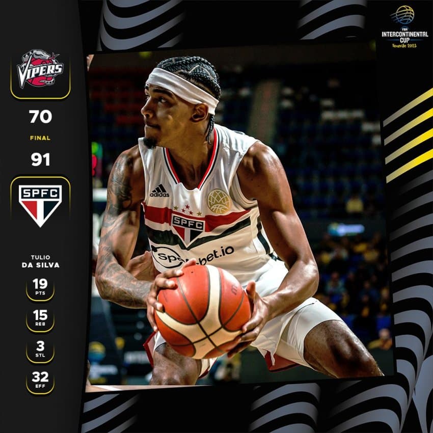 São Paulo vence o Vipers-EUA e vai à final da Copa Intercontinental FIBA