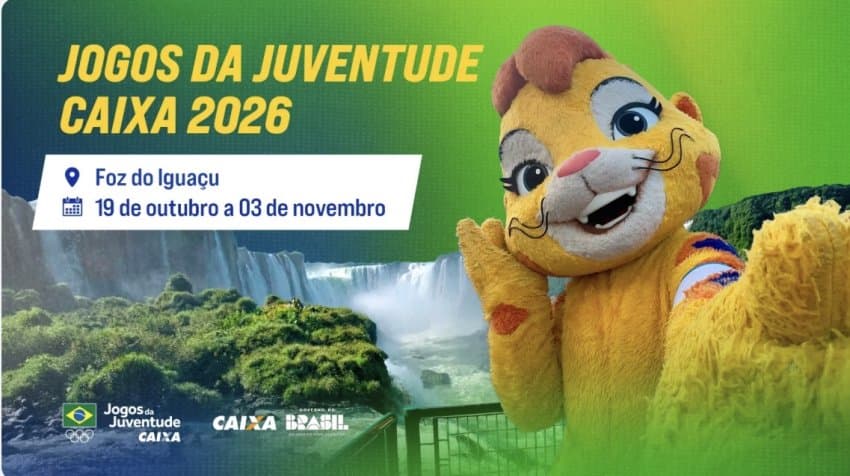 Jogos da Juventude CAIXA 2026 serão em outubro, em Foz do Iguaçu
