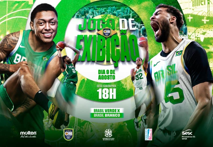 Guarapari recebe jogo exibição da Seleção Brasileira de basquete com Brasil Verde x Brasil Branco