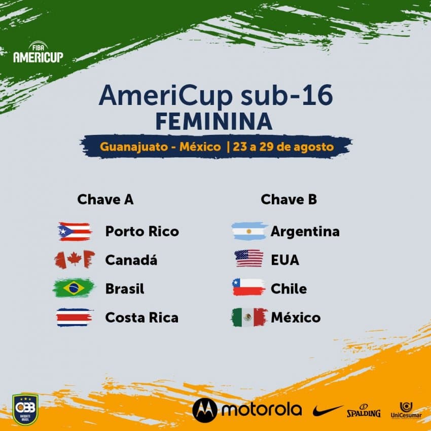 Copa América sub-16 feminina: Brasil encara Canadá, Costa Rica e Porto Rico