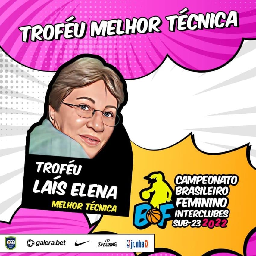 Laís Elena é homenageada no Brasileiro feminino 2022 com troféu de melhor técnica